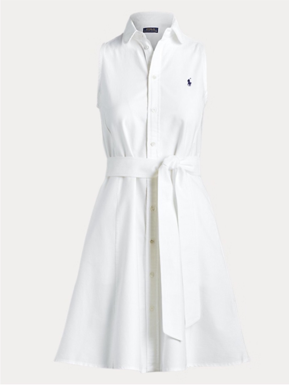 Ralph Lauren White Oxford Sleeveless Dress